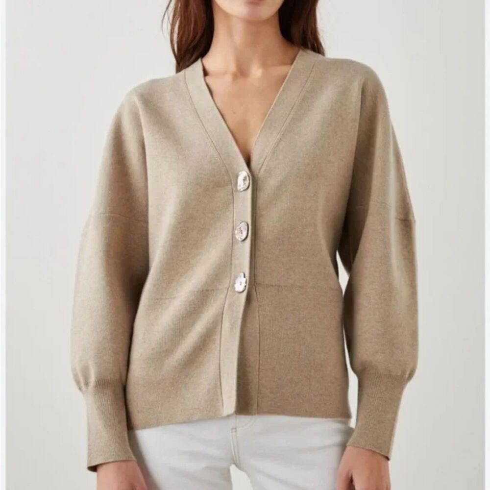 RAILS Brunella Drop Shoulder Cardigan Sweater, Oat, Size M